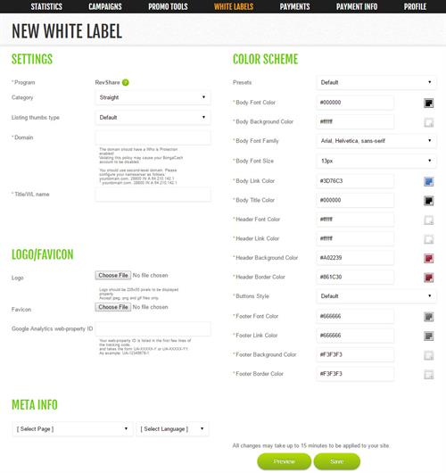 The White Label Generator Offered by BongaCash