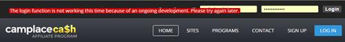 CamPlaceCash Scam Login Not Working