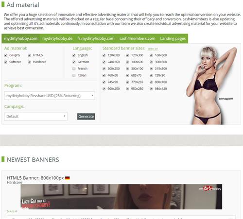 Cash4Members - Super Converting Sex Cam Banners