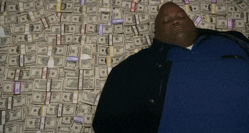 Huell on a Pile of Cash - Breaking Bad